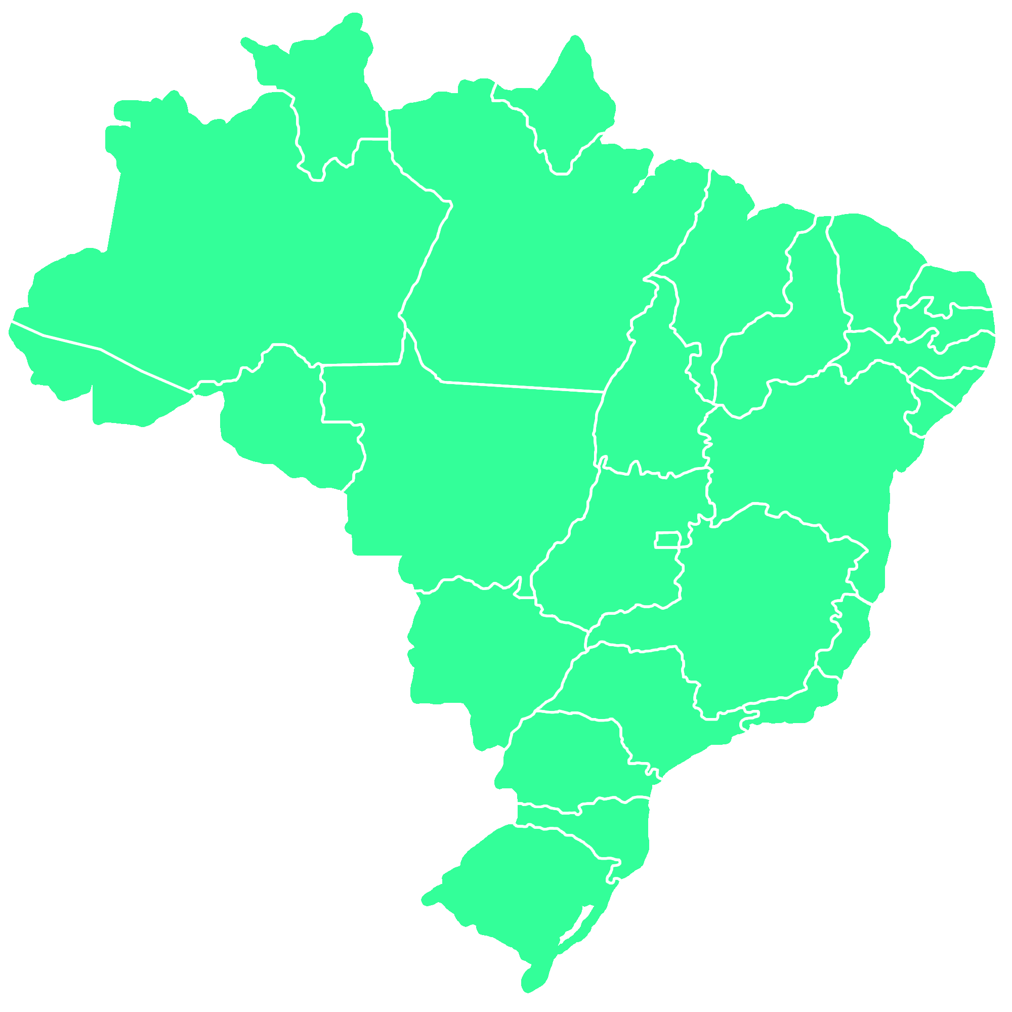 Mapa verde do Brasil com possibilidades de expansão